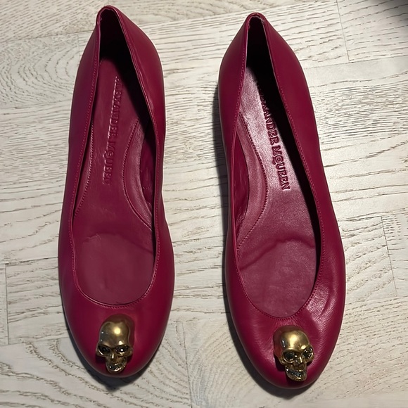 Alexander McQueen Flats Dark Pink 38.5 - Picture 1 of 4
